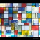 Raamfolie Mondriaan 90cm