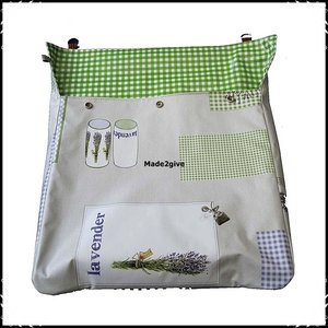 Postopvanger / brievenbuszak Lavender / boerenruit lichtgroen
