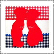 Wanddecoratie-rood-wit-blauw-rood-kussend-paartje-groot