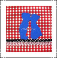 Wanddecoratie-boerenruit-rood-blauw-kussend-paartje