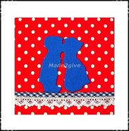 Wanddecoratie-polkadot-rood-blauw-kussend-paartje