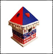 Vogelhuisje-puntdak-Holland-stijl-blauw-rood-dak