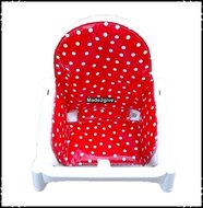 Inlay-voor-Ikea-kinderstoel-Polkadot-rood-Boerenruit-rood