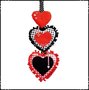 Decoratiehanger harten zwart/ rood