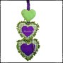 Decoratiehanger harten boerenruit groen/ paars