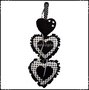 Decoratiehanger harten boerenruit zwart/ zwart
