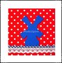 Wanddecoratie polkadot rood 'blauwe molen'.