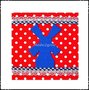 Wanddecoratie polkadot rood 'blauwe molen met dubbele band'.