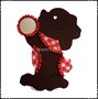 Wanddecoratie beer rood aangekleed met spiegeltje links