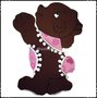 Wanddecoratie beer roze/paars aangekleed